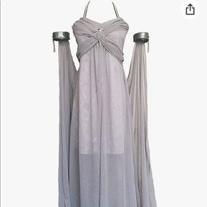 Game of Thrones Daenerys Targaryen Grey Wedding Dress Costume With Wig